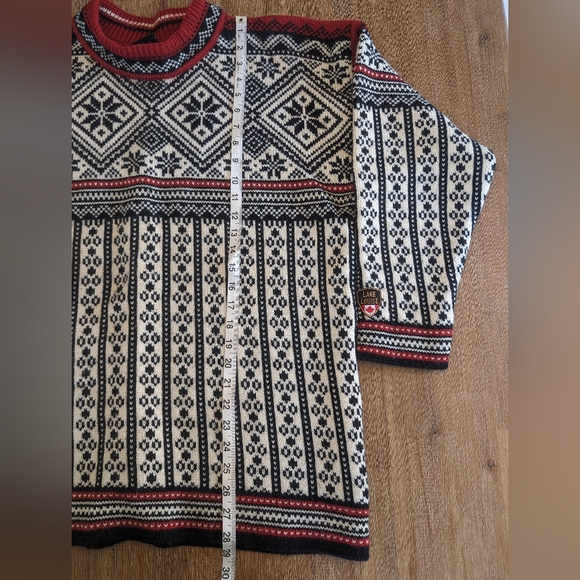 Black Canyon Canadian Wool Sweater L Nordic Boxy Ski Fair Isle Snowflake size L - Picture 3 of 12